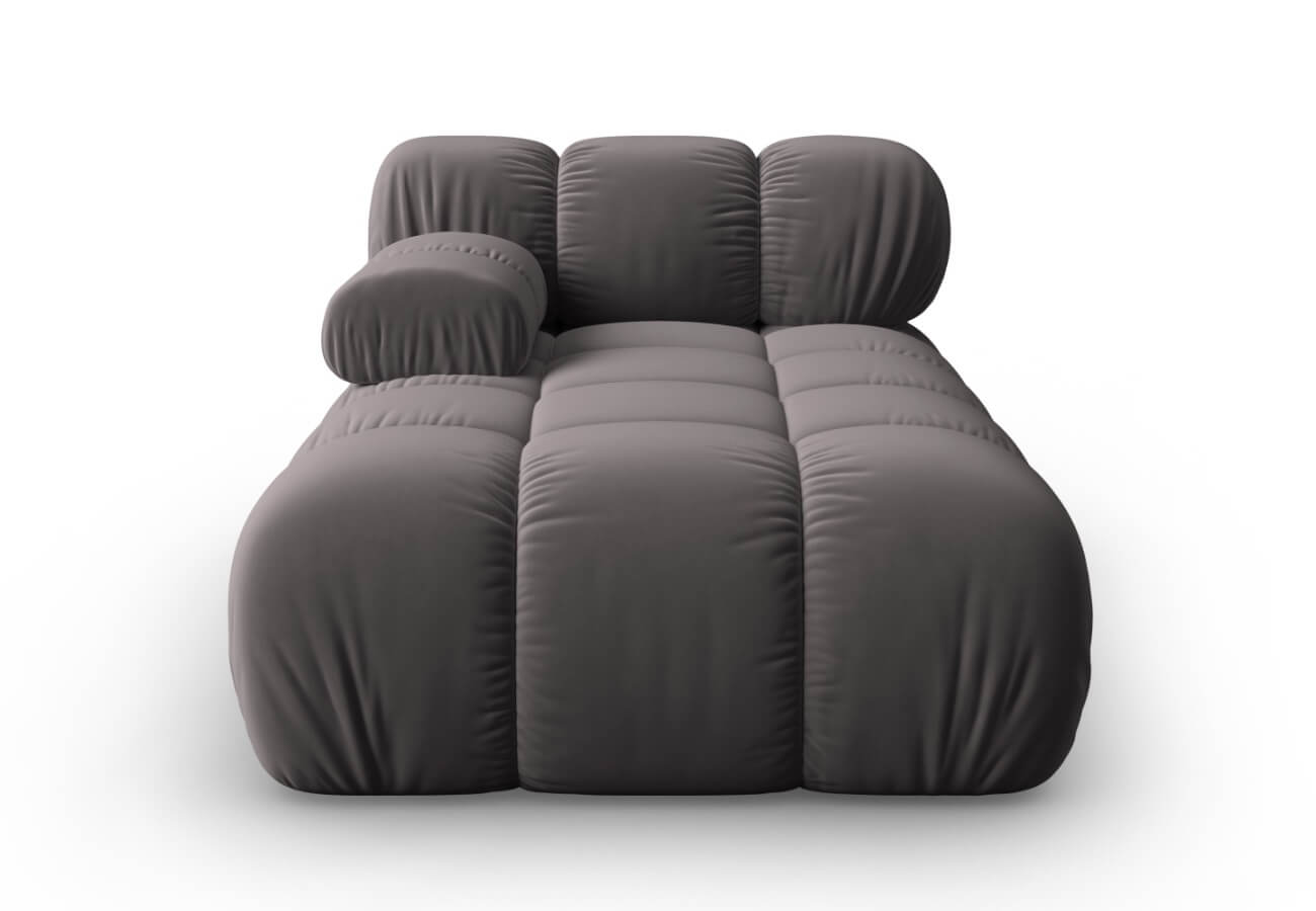 Lenoškový modul Bella 155 cm samet levý šedý