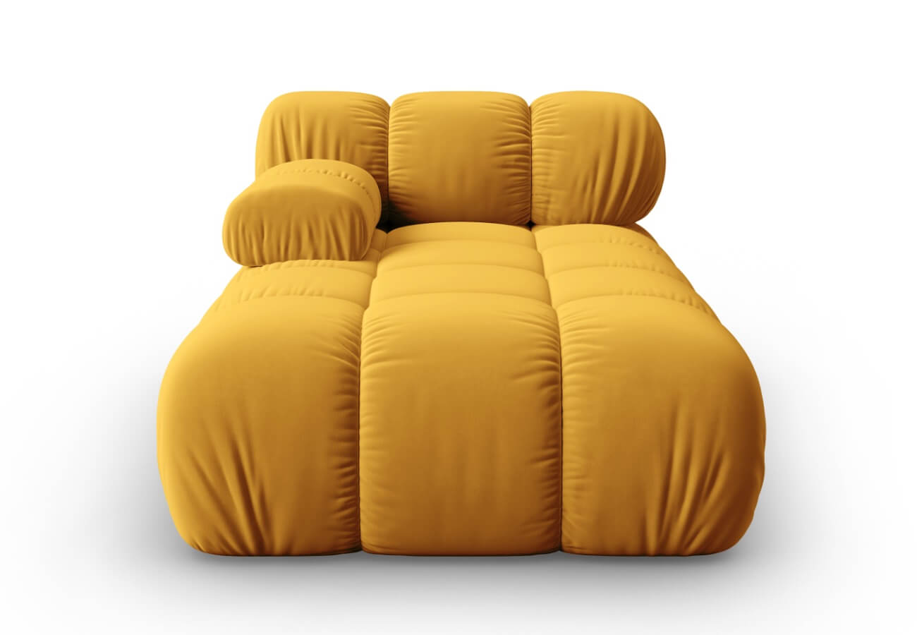 Lenoškový modul Bella 155 cm samet levý žlutý