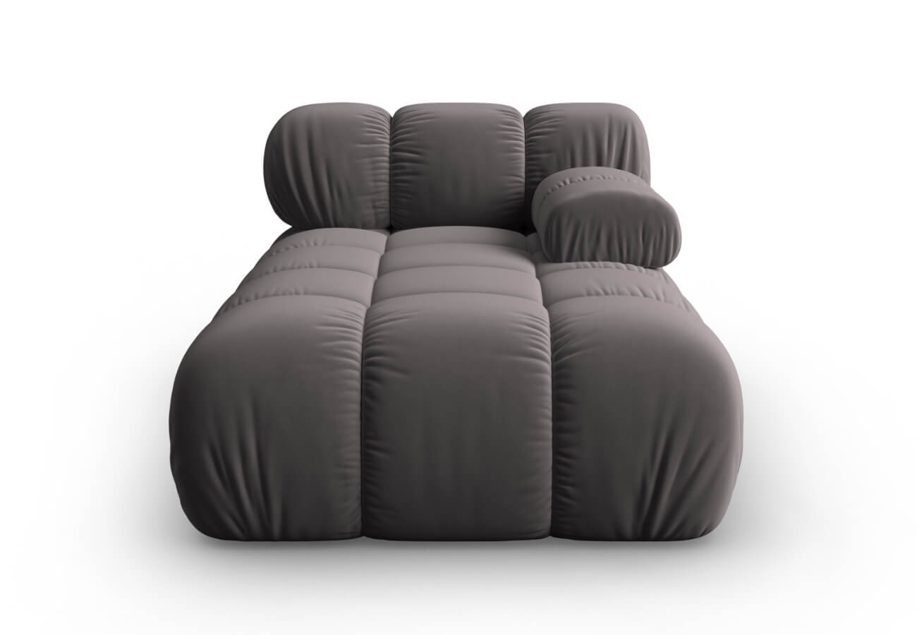 Lenoškový modul Bella 155 cm samet pravý šedý