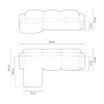 Rohová pohovka Claire 274 cm levá chenille modrá