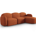 Rohová pohovka Claire 274 cm pravá chenille oranžová