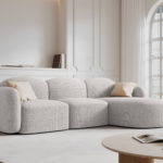 Rohová pohovka Claire 274 cm pravá chenille šedá