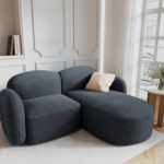 Rohová pohovka Claire 194 cm pravá chenille modrá