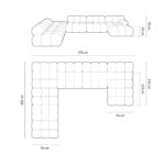 Modulární sedmimístná pohovka Bella 379 cm samet hnědá levá