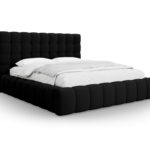 Dvoulůžková čalouněná postel Mamaia s úložným prostorem 160 x 200 cm černá