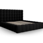 Dvoulůžková čalouněná postel Mamaia s úložným prostorem 160 x 200 cm černá
