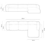 Rohová pohovka tarima 332 cm pravá hnědá