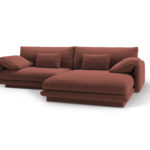 Rohová pohovka Trina 250 cm pravá červená