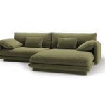 Rohová pohovka Trina 250 cm pravá zelená