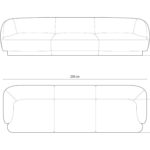 Třímístná pohovka milany 255 cm samet žlutá