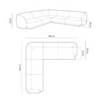 Rohová pětimístná pohovka milany 255 cm samet zelená