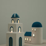 Dekorace Dům Greek bílo-modrá