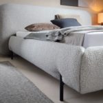 Dvoulůžková postel topio 160 x 200 cm s úložným prostorem chenille šedá