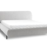 Dvoulůžková postel topio 160 x 200 cm s úložným prostorem chenille šedá