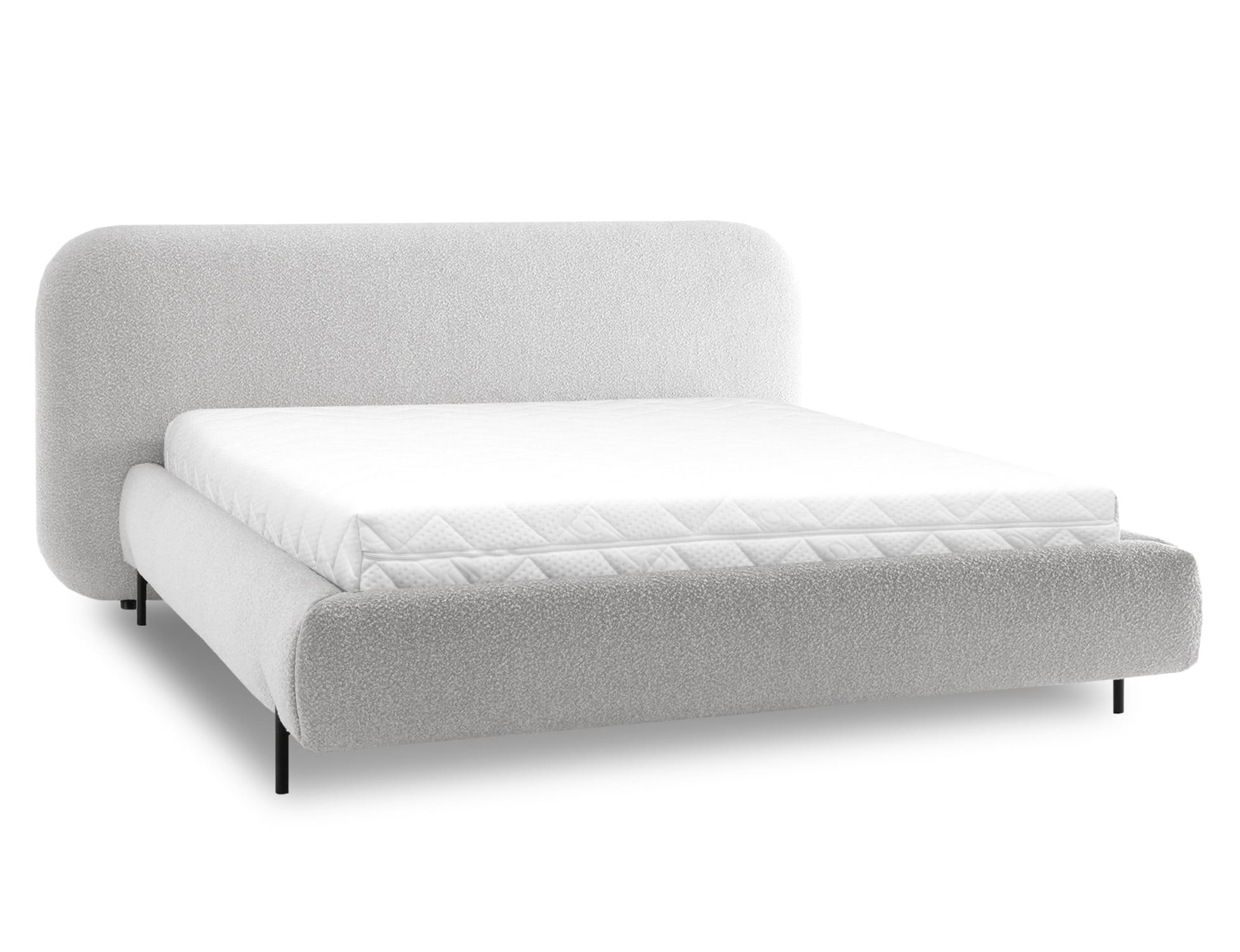 Dvoulůžková postel topio 160 x 200 cm s úložným prostorem chenille šedá