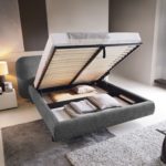 Dvoulůžková postel topio 180 x 200 cm s úložným prostorem tmavě šedá