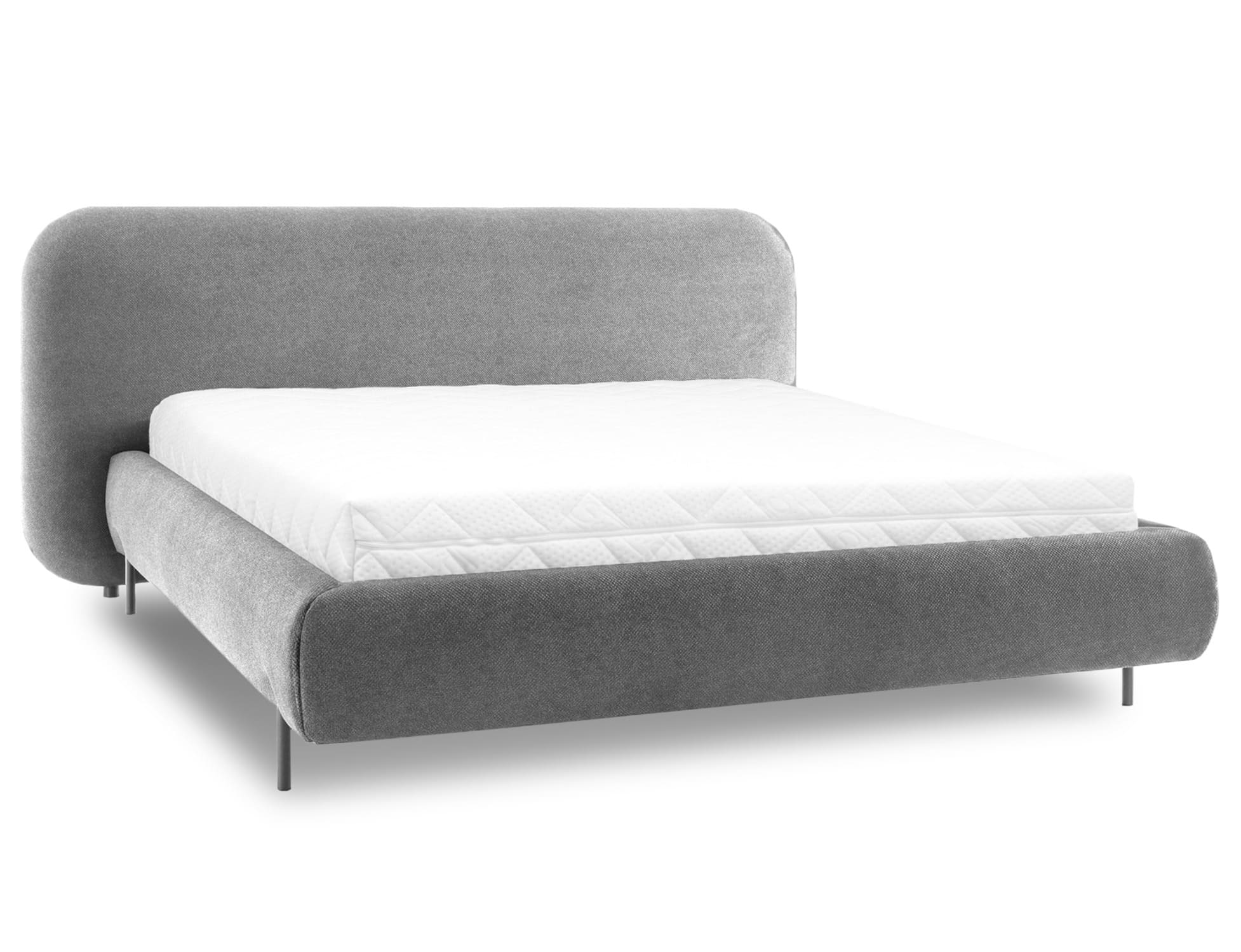 Dvoulůžková postel topio 160 x 200 cm s úložným prostorem šedá