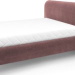 Dvoulůžková postel topio 160 x 200 cm s úložným prostorem růžová