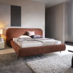 Dvoulůžková postel topio 140 x 200 cm s úložným prostorem terakota