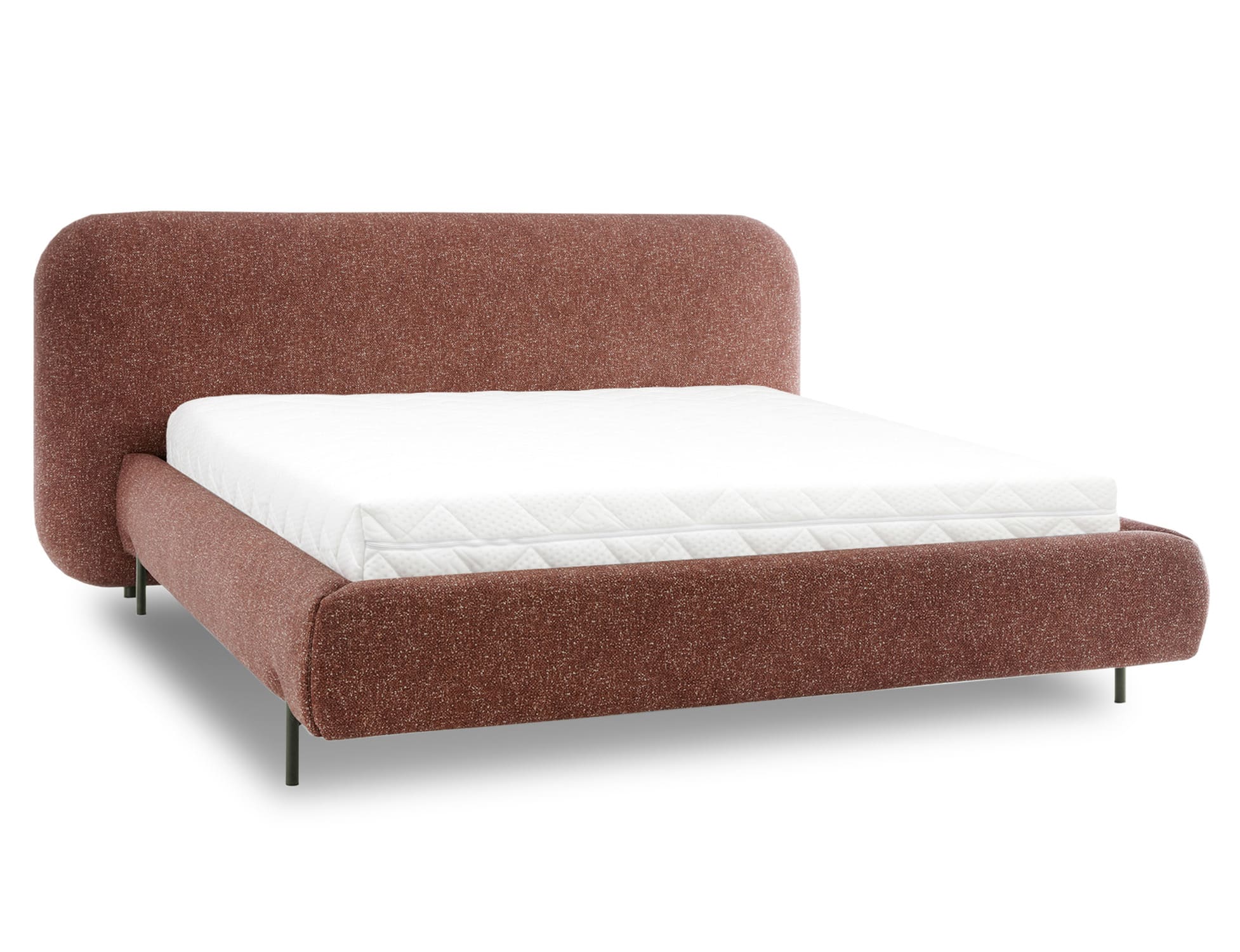 Dvoulůžková postel topio 140 x 200 cm s úložným prostorem terakota