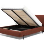 Dvoulůžková postel topio 140 x 200 cm s úložným prostorem terakota