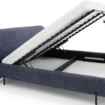 Dvoulůžková postel topio 160 x 200 cm s úložným prostorem modrá