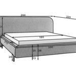 Dvoulůžková postel topio 180 x 200 cm s úložným prostorem tmavě šedá