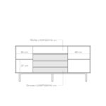 KOMODA ARISTA 4-DVĚŘOVÁ BÍLÁ 165 X 78 CM