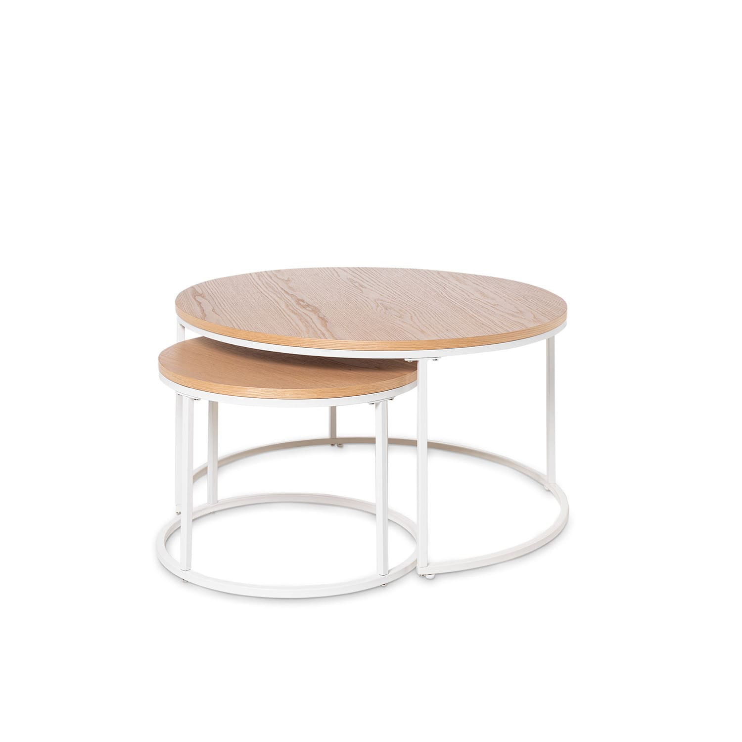 Konferenční stolek ARIAN Ø50 / Ø80 dub/bílý