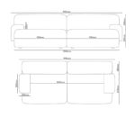 Třímístná pohovka Umi 190 cm červená