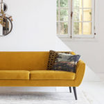 Pohovka rocco 187 cm samet žlutá