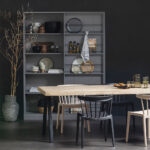 Jídelní stůl tablo 180 x 90 cm nohy do tvaru V mangový herringbone