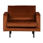 Křeslo rodeo samet červenohnědé