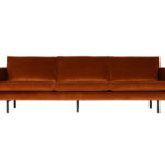 Třímístná pohovka rodeo 277 cm samet červenohnědá