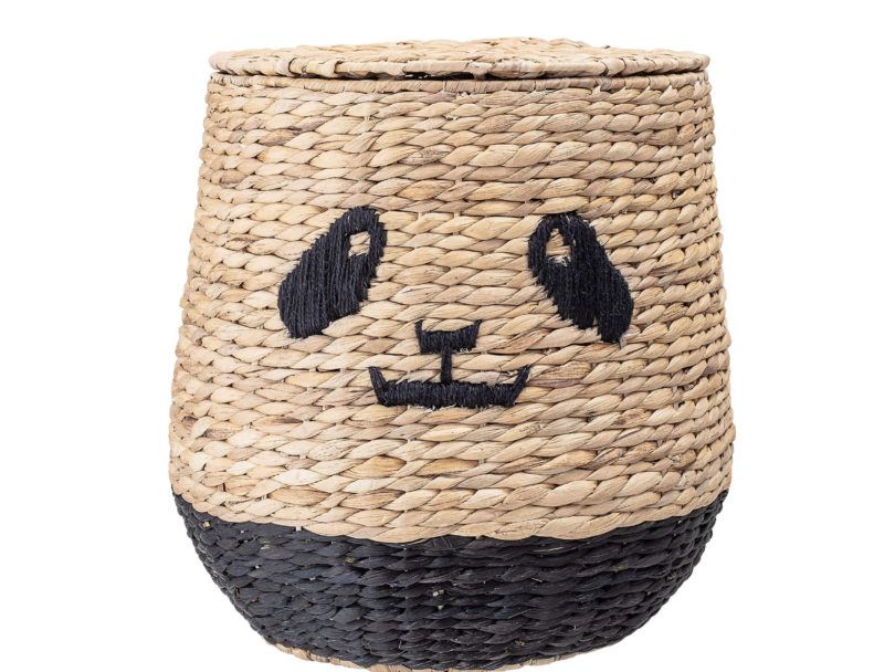 Koš s víkem lou Ø 36 cm přírodní