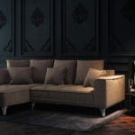 Rohová třímístná pohovka chloe levá 256 cm hnědá