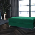 Otoman rothe samet zelený