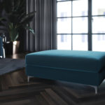 Otoman rothe samet modrý