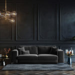 Rozkládací třímístná pohovka rothe 256 cm samet šedá