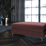 Otoman rothe samet růžový