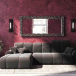 Rohová rozkládací pohovka tous levá 290 x 172 cm samet šedá