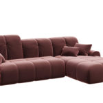 Rohová rozkládací pohovka tous pravá 290 x 172 cm samet růžová