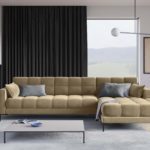 Rohová pohovka mamaia pravá 293 cm samet béžová