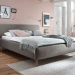 ČALOUNĚNÁ POSTEL TAUPE 140 X 200 CM ŠEDOHNĚDÁ