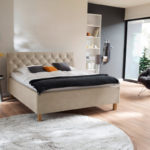 Čalouněná postel kartika s úložným prostorem 160 x 200 cm béžová