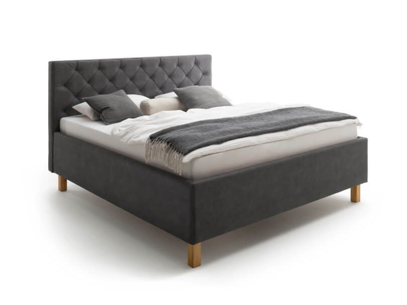 Čalouněná postel kartika s úložným prostorem 180 x 200 cm antracitová