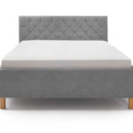 Čalouněná postel kartika s úložným prostorem 180 x 200 cm světle šedá