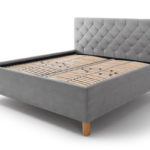 Čalouněná postel kartika s úložným prostorem 180 x 200 cm světle šedá