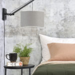 NÁSTĚNNÁ LAMPA ANDES BAMBUS S SVĚTLE ŠEDÁ