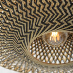 Stojací  LAMPA BALI M ČERNÁ, PŘÍRODNÍ